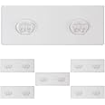Jovware Shower Caddy Adhesive Replacement, Shower Shelf Adhesive, Shower Adhesive Strips, Adhesive Stickers Transparent 2 Hooks 6 1/2" 6 Pack