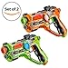 Set of 2 Infrared Laser Tag Guns, 2 Player Indoor and Outdoor Team Game - by Toydaloo (Orange, Green)
