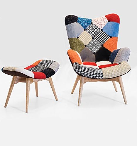 Grant Featherston Contour Style Chair with Ottoman (Patchwork)