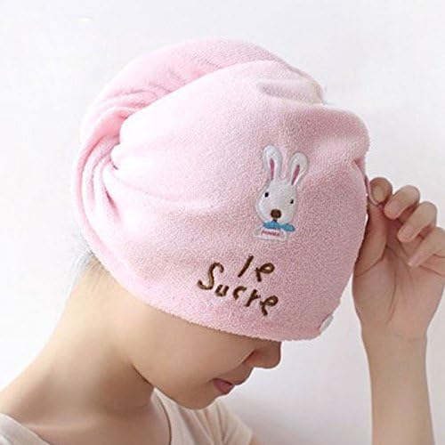 Microfiber Magic Quick-Dry Hair Turban - Great, Pink Beauty Cap Towel Wrap for Faster Drying and Getting Hair Out of the Way for Make-Up! (2)