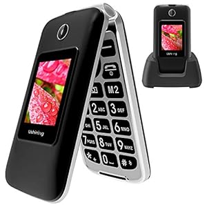 USHINING Senior Flip Mobile Phone,Big Button Mobile Phone For Elderly,Dual SIM Unlocked Card Long Standby with 2.8…