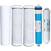 Watts Reverse Osmosis Replacement Filter Set 5 pcs w/ Filmtec 50 GPD Membrane by Watts