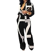 SeNight Women's Jumpsuits Elegant Business Casual Button Down V Neck Long Sleeve Strap Straight Long Pants With Pockets