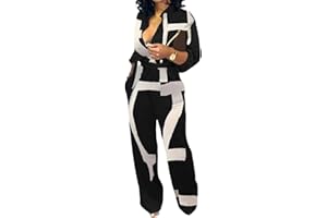 SeNight Women's Jumpsuits Elegant Business Casual Button Down V Neck Long Sleeve Strap Straight Long Pants With Pockets