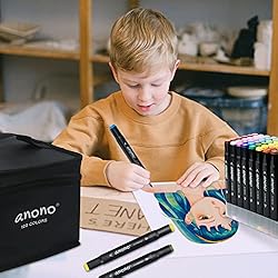 anono 120 Colors Alcohol Markers Dual Tip Marker