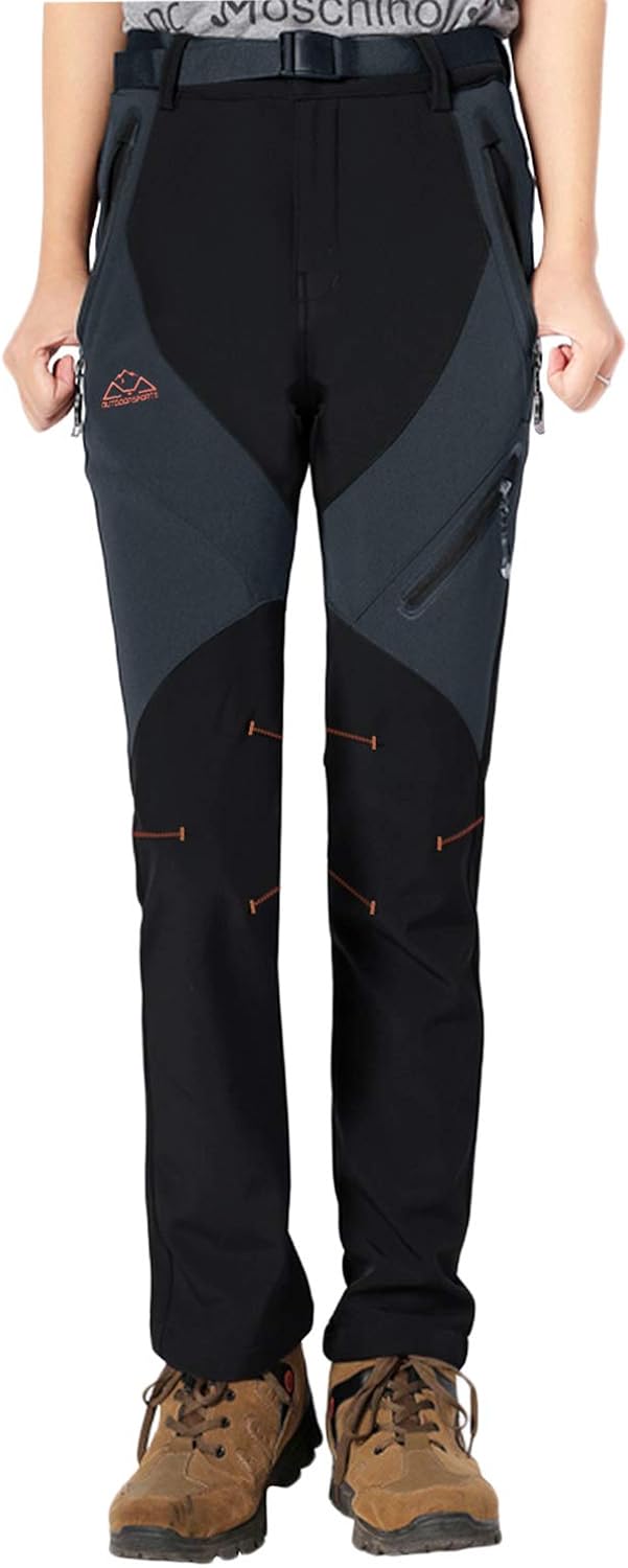 Rdruko Women's Waterproof Windproof Fleece Lined Warm Hiking Ski Snow Insulated Pants: Clothing