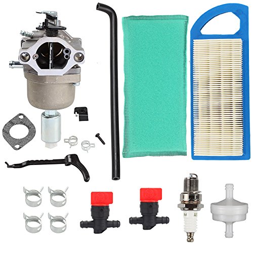 Hilom Carburetor Tune-up Kit with Air Filter Spark Plug for Briggs Stratton 594593 591731 593514 697141 697190 698445 699937 791858 791888 792358 31L777 Carb Intek 14.5-21HP Nikki 21B000 Engine