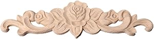 BloomingJS Wood Floral Carved Corner Onlay Applique Frame Decor Furniture Craft Unpainted