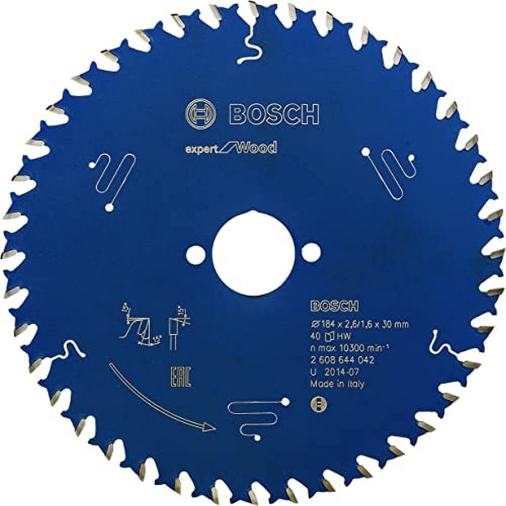 Bosch 2608644042 EXWOH 40 Tooth Top Precision Circular Saw Blade, 0 V, Blue