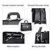 Ronts Leather Briefcase for Men with Lock 15.6 Inch Laptop Messenger Bag Business Lawyer Bag Black