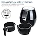 FrenchMay Touch Control Air Fryer, 3.7Qt 1500W, Comes with Recipes & Cook Book (Black)