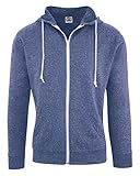 Delta Adult Men's Snow Heather French Terry Zip Hoodie Sweatshirt Royal Large