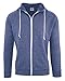 Delta Adult Men's Snow Heather French Terry Zip Hoodie Sweatshirt Royal Large