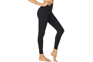 NexiEpoch High Waisted Leggings for Women - Black Tummy Control Compression Soft Yoga Pants for Workout Reg & Plus Size