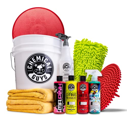 Chemical Guys HOL132 Clean & Shine Car Wash Bucket Starter Kit Safe for Cars, Trucks