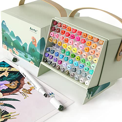 Arrtx Alcohol Markers ALP 80 Colors,Dual Tips