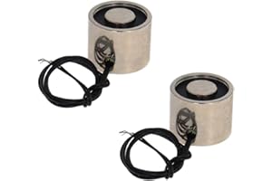 Fielect 2Pcs DC 24V 8Kg Electric Lifting Magnet Electromagnet Solenoid Lift Holding Circular Suction-Cup Electrical Round Suc