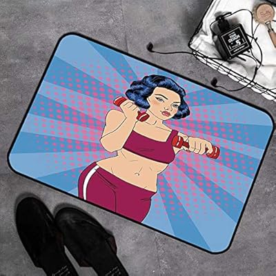 Alfombra Absorbente,Fitness, Pop Art Woman Figure haciendo ...