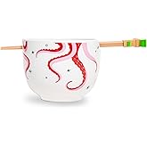 Ukonic Star Wars: The Mandalorian Grogu Tentacle Chowder Ceramic Dinnerware Set | Includes Ramen Noodle Bowl and Plastic Chopsticks