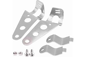 Ymiko 2pcs Motorcycle Headlight Mount Brackets Fork Racer 28mm-34mm Adjustable Headlight Brackets Fit for BSA Motorcycles (Silver)