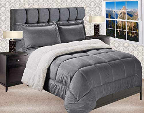 Elegant-Comfort-Premium-Quality-Heavy-Weight-Micromink-Sherpa-Backing-Reversible-Down-Alternative-Micro-Suede-3-Piece-Comforter-Set-King-Grey