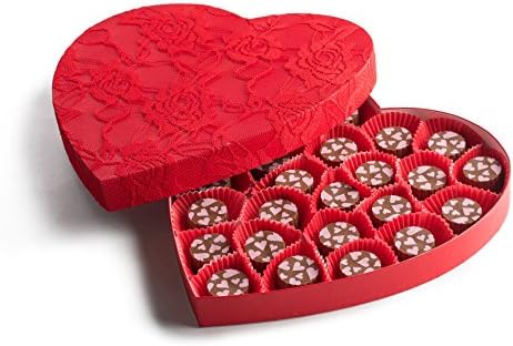 Mothers Day Gourmet Assortment of Chocolate Truffles - In Exquisite Heart-Shaped Red Velvet Gift Box - A Luscious Box of Chocolates for Your Loved Ones. (30 Pcs)