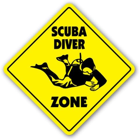 SignJokerSCUBA DIVER ZONE Sign xing gift novelty aqualung diving coral reef tropical Wall Plaque Decoration