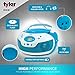 Tyler Portable Neon Blue Stereo CD Player with AM/FM Radio and Aux & Headphone Jack Line-in (TAU105-NBL)thumb 2