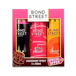 Bond Street London Body Spray Gift Pack, 200ml (Hila, Sashay and Queen Pack of 3)