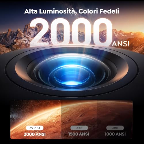 Vidaa 4K Projector 2000 ANSI/40W Dolby]Vidaa System Projector Auto Focus and 6D Keystone Video Projector Two-way Bluetooth 5.4 Projector Voice Control Ceiling Projectors with AirPlay for Home/Outdoor