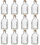Juvale Clear Glass Bottles with Cork Lids
