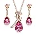 CDE Jewelry Gifts for Mom, Rose Gold Necklace and Earrings Set Jewelry Sets for Women Wife Her