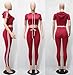 ChongErfei Women's Sexy Bodycon Round Neck Hoody Pants 2-Piece Jumpsuit Sportswear
