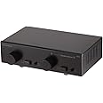 Monoprice 108231 2-Channel A/B Speaker Selector - Black with Volume Control, Built in Independent Volume Controls, Accepts Wire Gauges Up to 14AWG