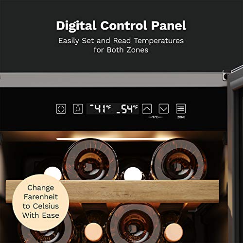 hOmeLabs 25 Bottles HighEnd Wine Cooler Standalone DualZone Mini