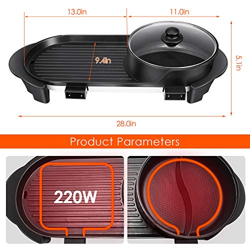 SEAAN Electric Grill Indoor Hot Pot Multifunctional, Indoor Teppanyaki