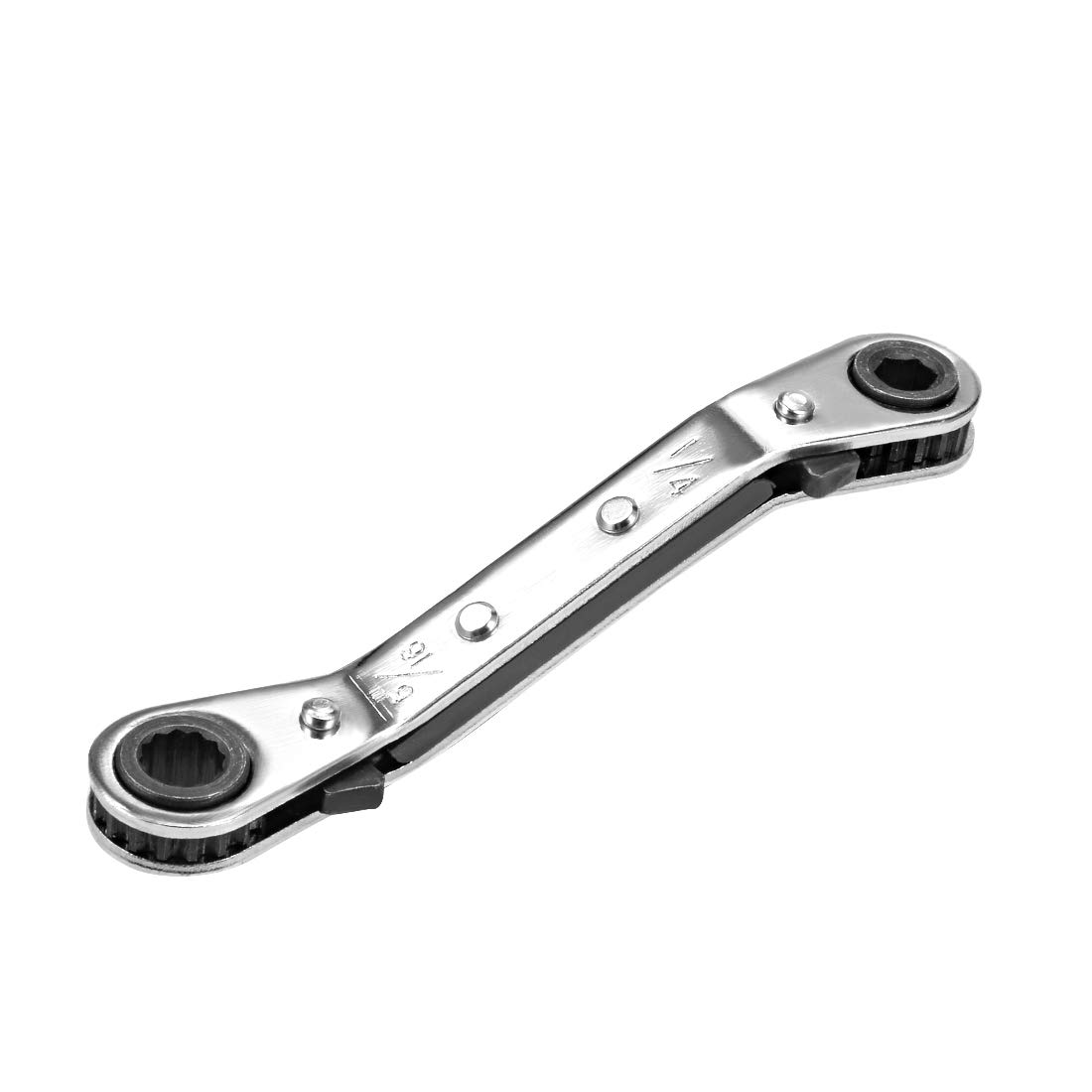 sourcing map Reversible Ratcheting Wrench, 1/4-inch x 5/16-inch Offset Double Box End, Cr-V
