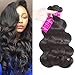 Brazilian Body Wave 3 Bundles Virgin Brazilian Hair 100% Unprocessed Human Hair Extensions (10.10.12, natural color)