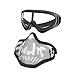 MGFLASHFORCE Airsoft Mask and Goggles Set, Steel Mesh Half Face Tactical Mask and UV400 Goggles for Halloween Cosplay Xmas Party