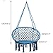 TOPWAY Hammock Chair Macrame Swing, 330 Pound Capacity, Hanging Chair with Cotton Rope for Indoor, Outdoor, Home, Patio, Deck, Yard, Garden, Blue