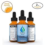 Serenity Hemp Oil - 2 fl oz 1000 mg (Orange) - Certified Organic - Relief for Stress, Inflammation, Pain, Sleep, Anxiety, Depression, Nausea - rich in Vitamin E, Vitamin B, Omega 3,6,9 and MORE!