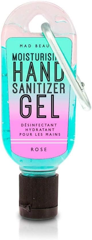 MAD Beauty Neon Rose Hand Sanitizer Clip & Clean 1pc Portable Travel