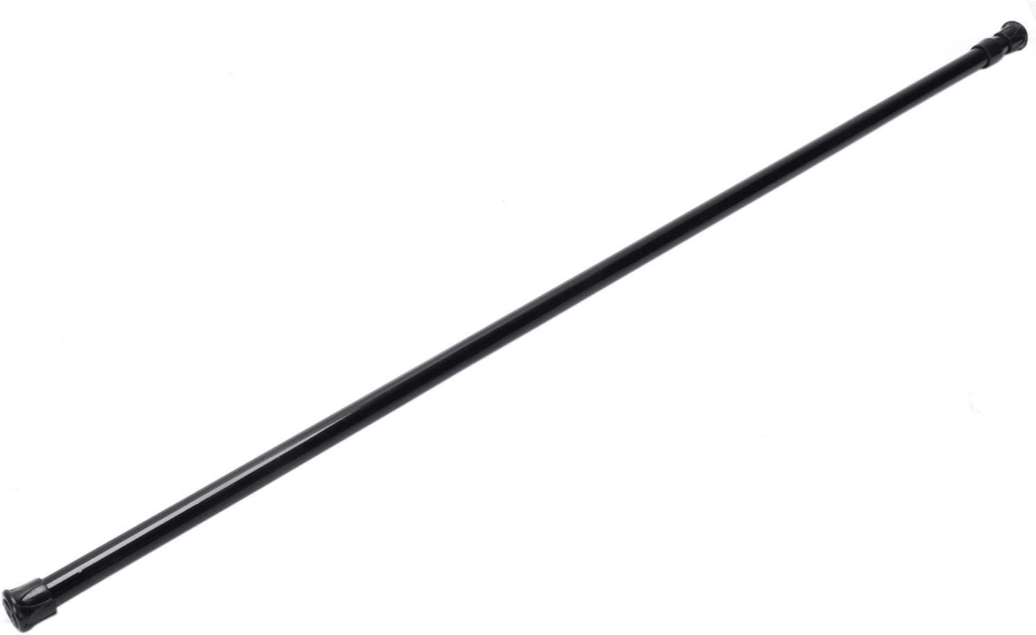 Globalflashdeal Telescopic Curtain Rail, Spring Loaded Net Voile Tension Curtain Pole Rods for Bathroom Cupboard Window 70~120cm (Black)