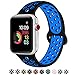 DOBSTFY Sport Band Compatible for iWatch Band 38mm 40mm 42mm 44mm, Soft Silicone Sport Band Replacement Ni ke Watch Band Compatible for 2018 iWatch Series 4 3 2 1, Men/Women, 42 44mm M/L, Black/Blue