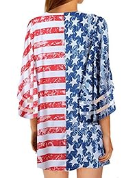 Blusa de gasa con cuello en V para dama, manga 3 4