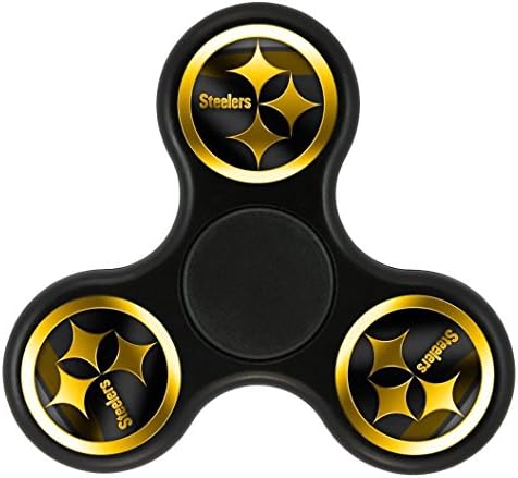 Fakalove Steelers Logo Hand Toys Triangle Fingertips finger spiner Peg-top Toys Toy Game Whipping Top Scopperil Finger Tip For Adults and children Spinner Fidget