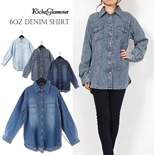 Amazon 秋冬 6ozデニムシャツ レディース 長袖 冬 Tシャツ ゆったり Uv フリー ケミカル Tシャツ カットソー 通販