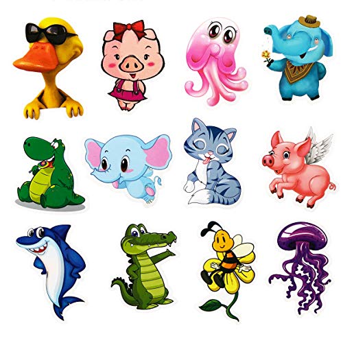 100PCS Lovely Cartoon Animals Stickers Waterproof Laptop Astronaut Stickers Car Bicycle Suitcase Computer Water Bottle Mobile Phone Stickers Decals for Kids (Cartoon Animals 100)