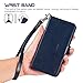 Arae Wallet Case Compatible for Samsung Galaxy Note 9 with Wrist Strap and [4-Slots] ID&Credit Cards Pocket (Blue)