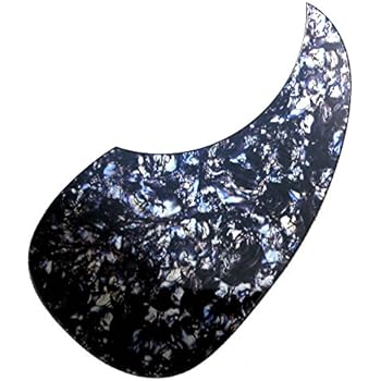 Acoustic Guitar Custom Pickguard - Faux Black / Silver Abalone